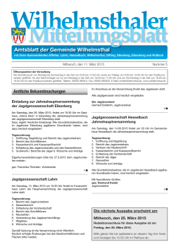 Amtsblatt der Gemeinde Wilhelmsthal