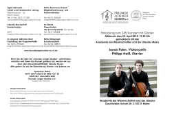Jonas Palm, Violoncello Philipp Hei&szlig;, Klavier