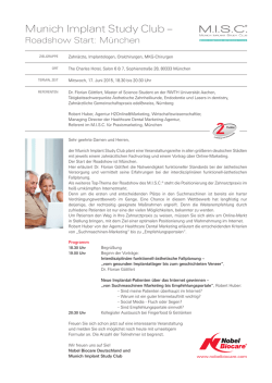Jetzt anmelden - Munich Implant Study Club