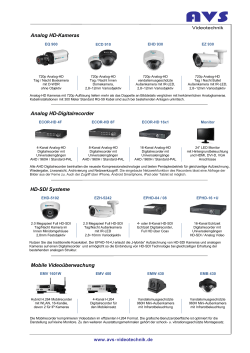 Analog HD-Kameras Analog HD-Digitalrecorder