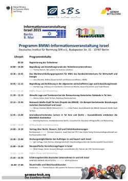 Programm BMWi-Informationsveranstaltung Israel - german