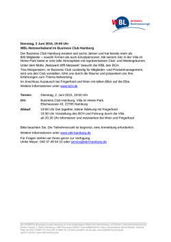 Dienstag, 2 Juni 2015, 19:00 Uhr WBL - wbl
