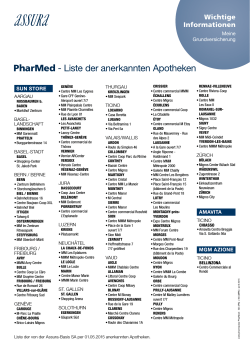 PharMed - Liste der anerkannten Apotheken