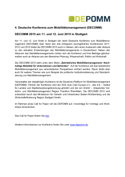 DECOMM 2015 am 11. und 12. Juni 2015 in Stuttgart