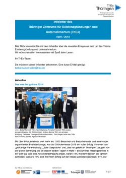ThEx Infoletter April 2015 - Thüringer Zentrum für