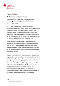 Pressemitteilung - Sparkasse Koblenz