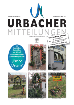„Frohe Ostern“ - Gemeinde Urbach