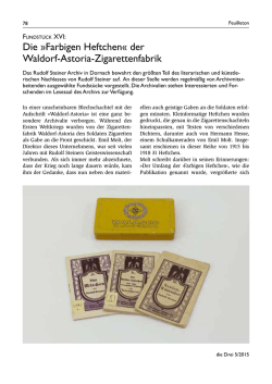 Die &raquo;Farbigen Heftchen - Rudolf Steiner Archiv