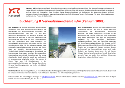Buchhaltung & Verkaufsinnendienst m/w (Pensum 100%)