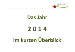 Bürgerversammlung 2014 - Bericht Bürgermeister