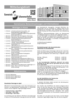 Mitteilungsblatt Nr. 13 - Gemeinde Schemmerhofen