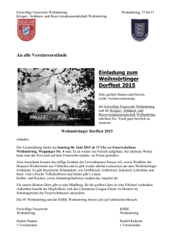 Einladung Dorffest 2015 - Freiwillige Feuerwehr Weihmörting