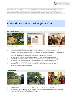 Aktivitäten und Projekte 2014/2015