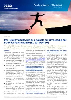 Pensions Update - KPMG Rechtsanwaltsgesellschaft mbH