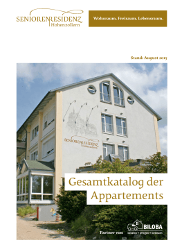 Gesamtkatalog der Appartements - Seniorenresidenz Hohenzollern