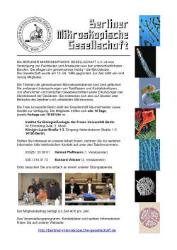 Werbeblatt - bei der Berliner Mikroskopischen Gesellschaft