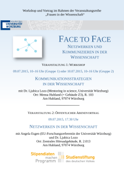 FACE TO FACE - Universität Würzburg