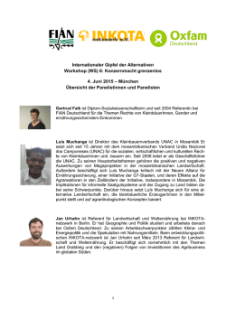 Internationaler Gipfel der Alternativen Workshop (WS) 6