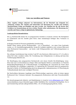 Anwaltswesen und Notare in Paraguay / Lista de abogados y