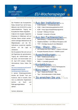 EU-Wochenspiegel - EU Service-Agentur Sachsen