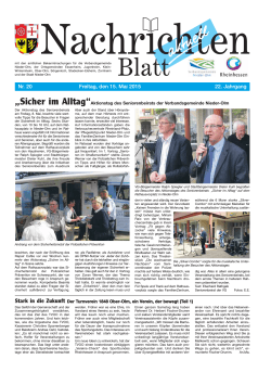 Nachrichtenblatt Nr. 20 vom 15. Mai 2015