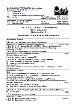 Gottesdienstordnung Mai