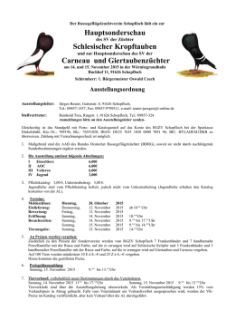 Hauptsonderschau Schlesischer Kropftauben Carneau und