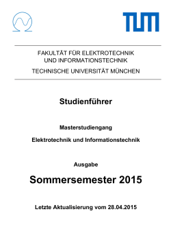 Studienfuehrer MSEI SS15 - Fakultät für Elektrotechnik und