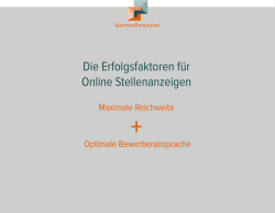 Die Erfolgsfaktoren für Online Stellenanzeigen Tim Klappert