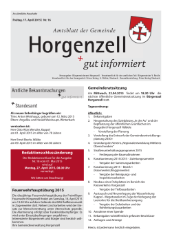 Ausgabe vom 17. April 2015