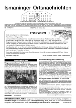 Ismaninger Ortsnachrichten
