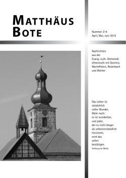 Matthäusbote April/Mai/Juni 2015 - Evangelisch