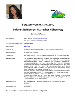 Bergtour vom 11.-12.07.2015 Loferer Steinberge