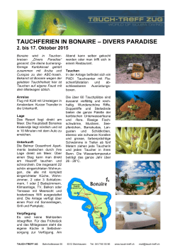 Ausschreibung Bonaire 2015 - Tauch