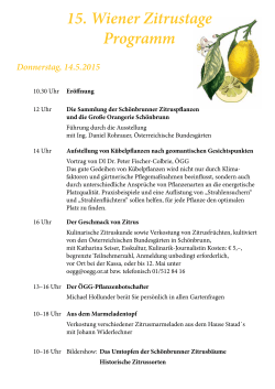 15. Wiener Zitrustage Programm Donnerstag, 14.5.2015