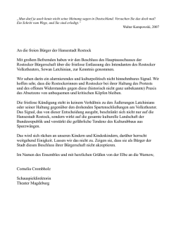 Brief an die Rostocker