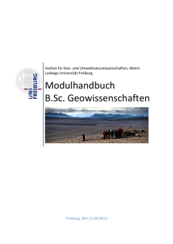 Modulhandbuch B.Sc. Geowissenschaften