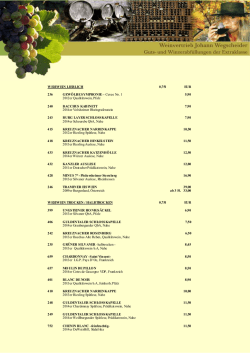 Weinpreisliste  - Weingew&ouml;lbe Dresden, Weinvertrieb erlesene