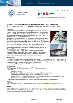 Infoblatt &ndash; Ausbildung zur DSV Segellehrerlizenz C (DSV