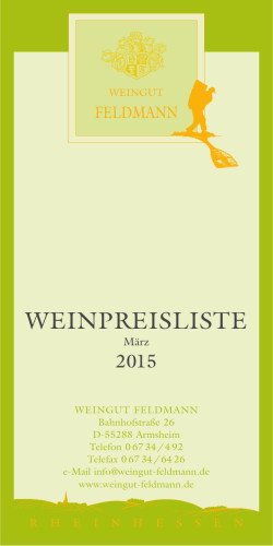 Weinpreisliste - WEINGUT FELDMANN – ARMSHEIM