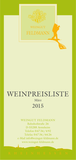 Weinpreisliste - WEINGUT FELDMANN &ndash; ARMSHEIM