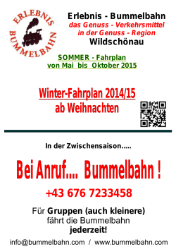Winter-Fahrplan 2014/15 ab Weihnachten