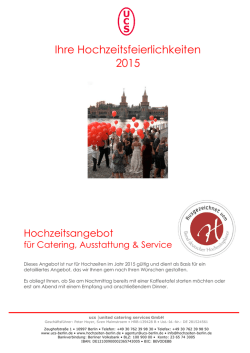 Ihre Hochzeitsfeierlichkeiten 2015