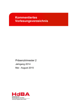 Präsenztrimester 2 Jahrgang 2014 - Hochschule der Bundesagentur