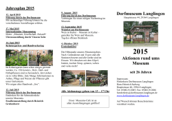 Jahresplan 2015 - Dorfmuseum Langlingen