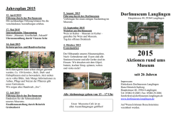 Jahresplan 2015 - Dorfmuseum Langlingen