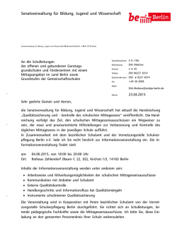 Qualitätssicherung und -kontrolle des schulischen Mittagessens
