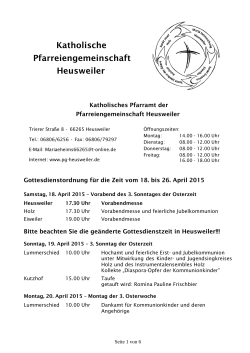 Kirchliche Nachrichten April 2015 - Pfarreiengemeinschaft Heusweiler