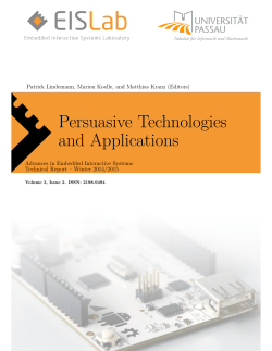 Persuasive Technologies and Applications