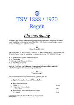 Ehrenordnung aktuell